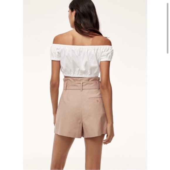 Aritzia linen blend paper bag shorts with tie - Picture 2 of 3